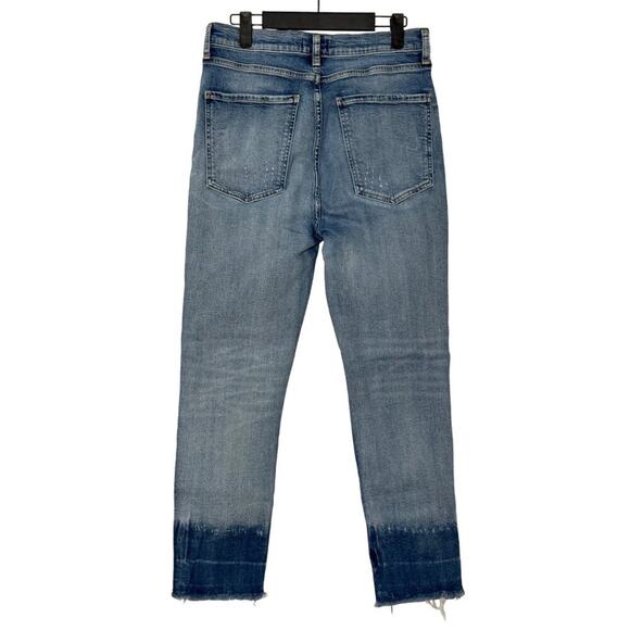 💙 AGOLDE 🩵 Ruby Super High Rise Slim Straight Distressed Ankle Jeans Size 30 - Picture 4 of 12